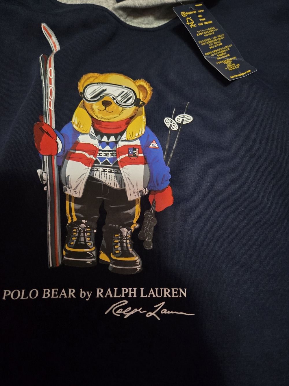 Polo Bear Ski Graphic Sweatshirt by Ralph Lauren - Navy with Multicolor Bear